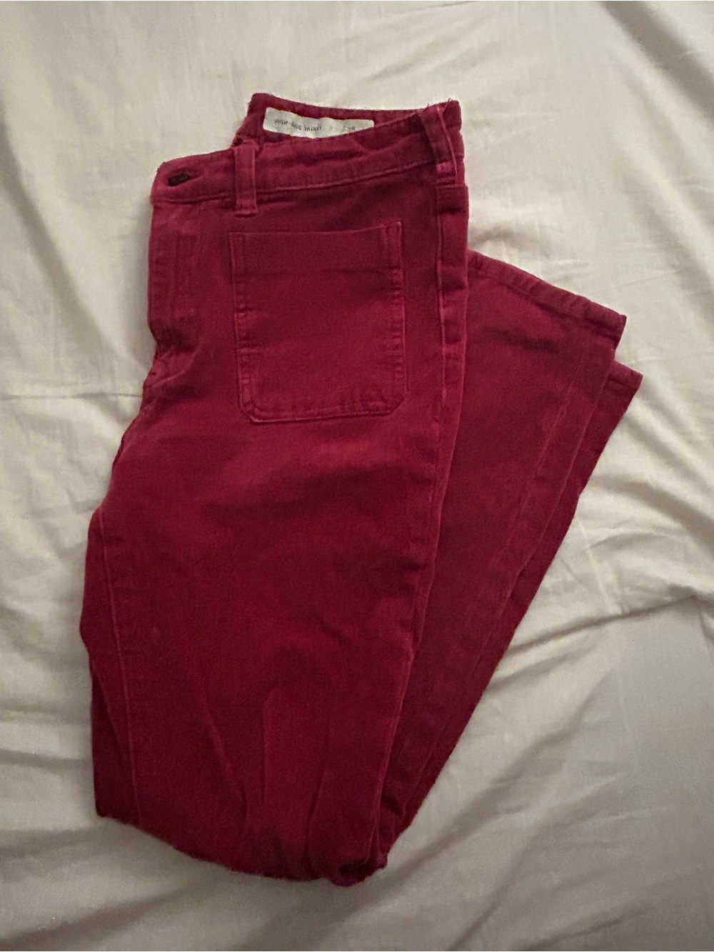 Anthropologie Pilcro High-Rise Corduroy Skinny Jeans in Raspberry